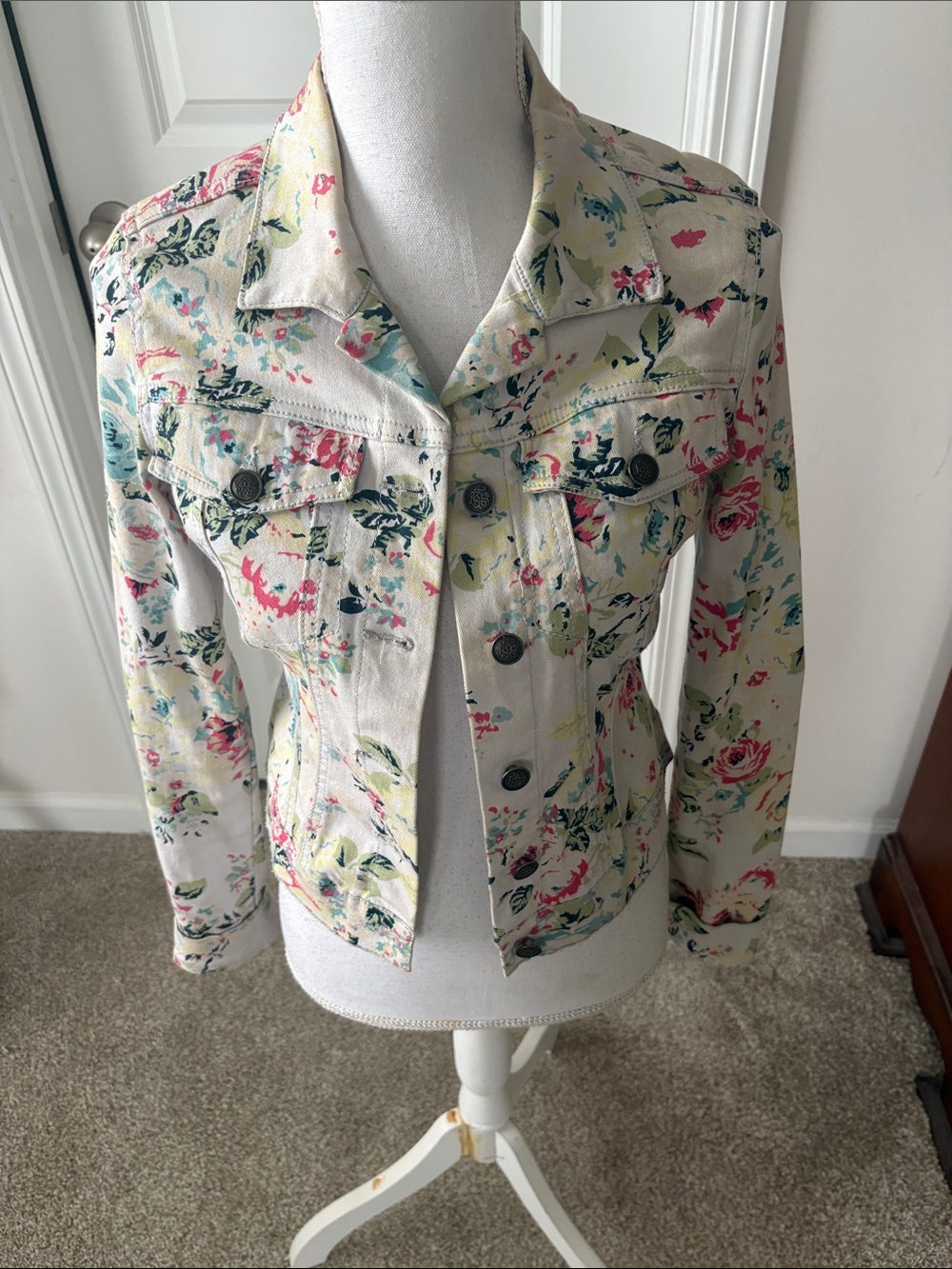 Floral Print Women's Denim Jacket